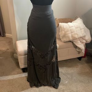 Charcoal gray maxi skirt